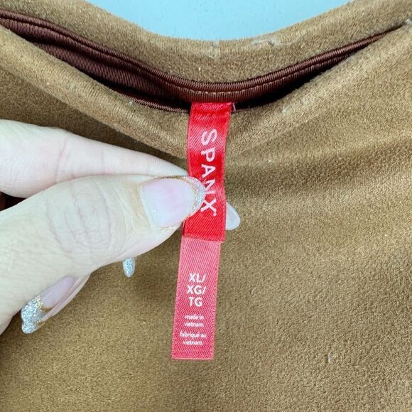 SPANX | Rich Caramel Faux Suede Pull On High Waist Leggings Women’s Size X-Large - Picture 7 of 12